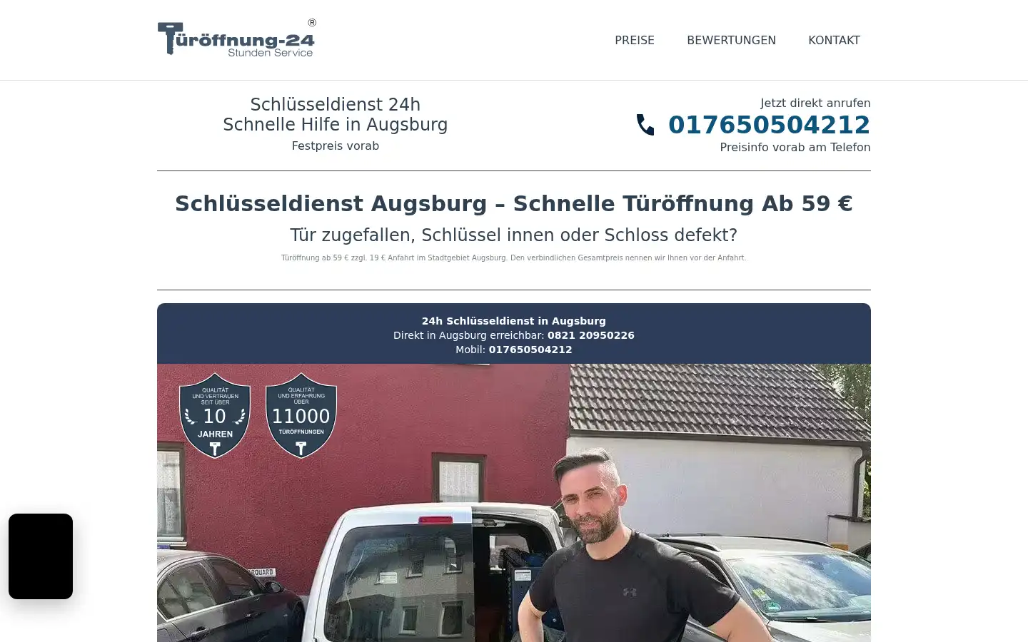 Screenshot of tueroeffnung-24.de