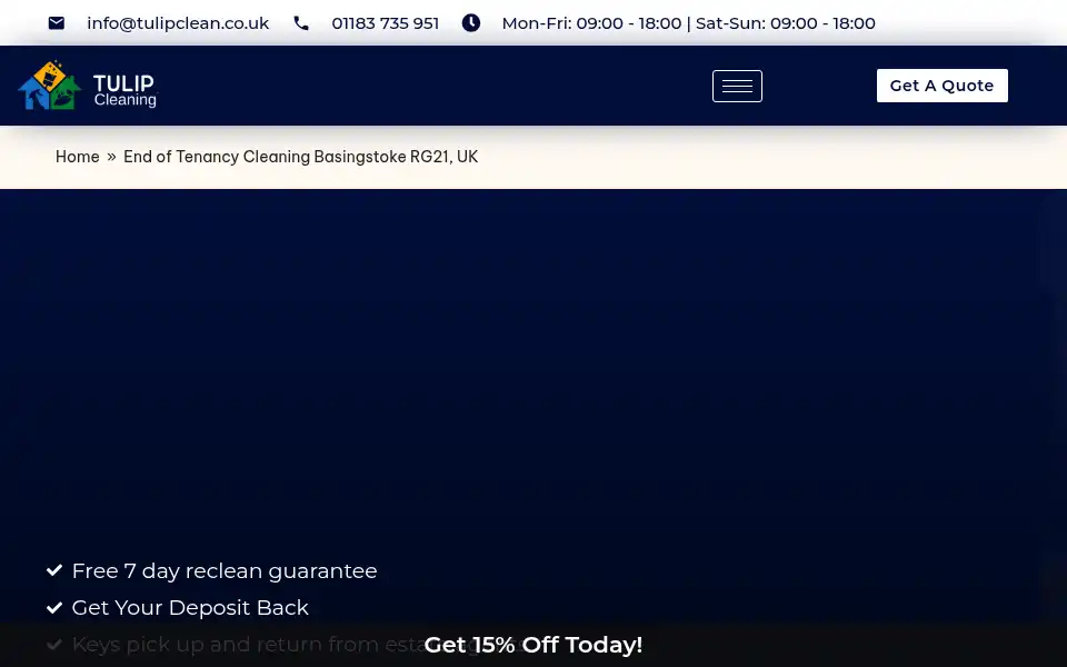 Screenshot of tulipclean.co.uk