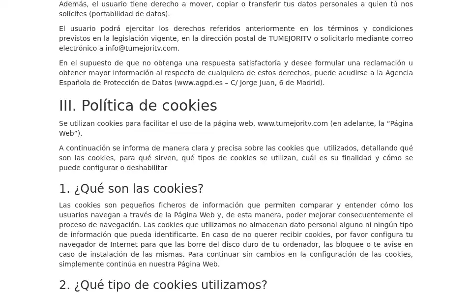 Screenshot of tumejoritv.com