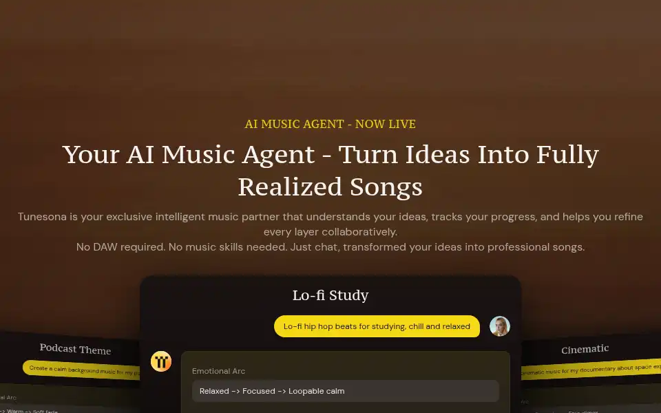 Screenshot of tunesona.com