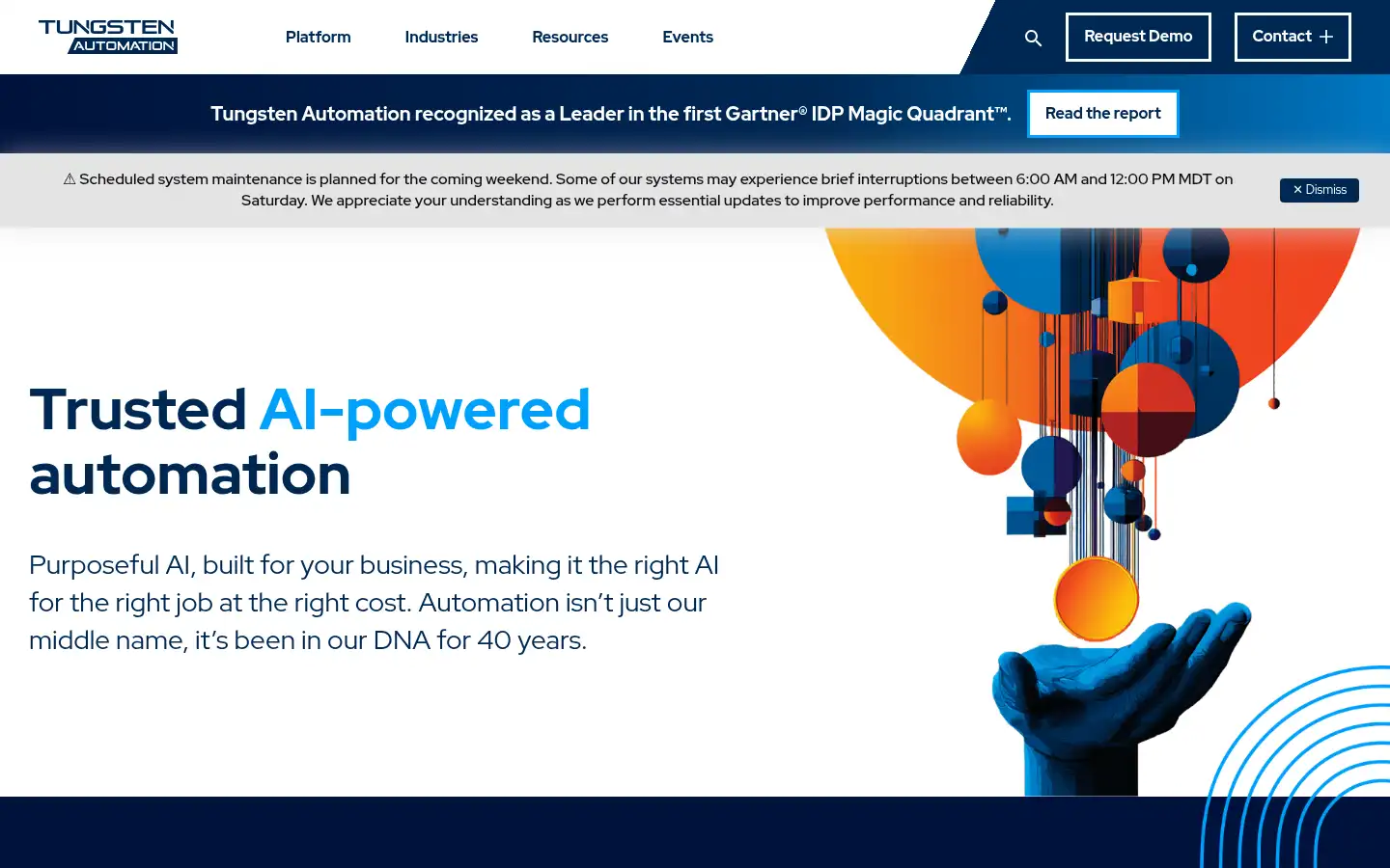Screenshot of tungstenautomation.com