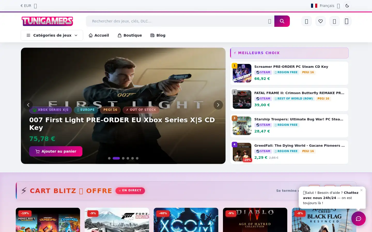 Screenshot of tunigamers.com