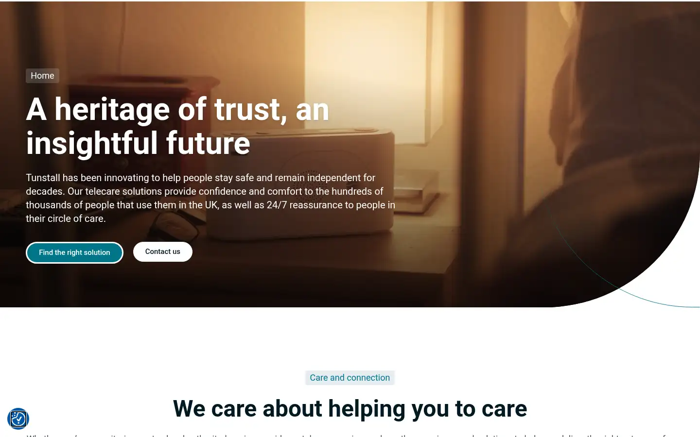 Screenshot of tunstall.co.uk