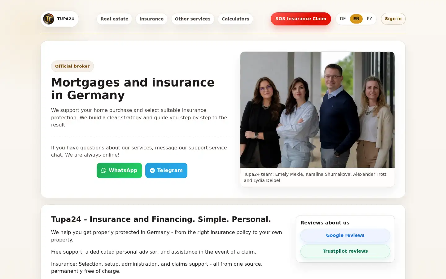 Screenshot of tupa24.de