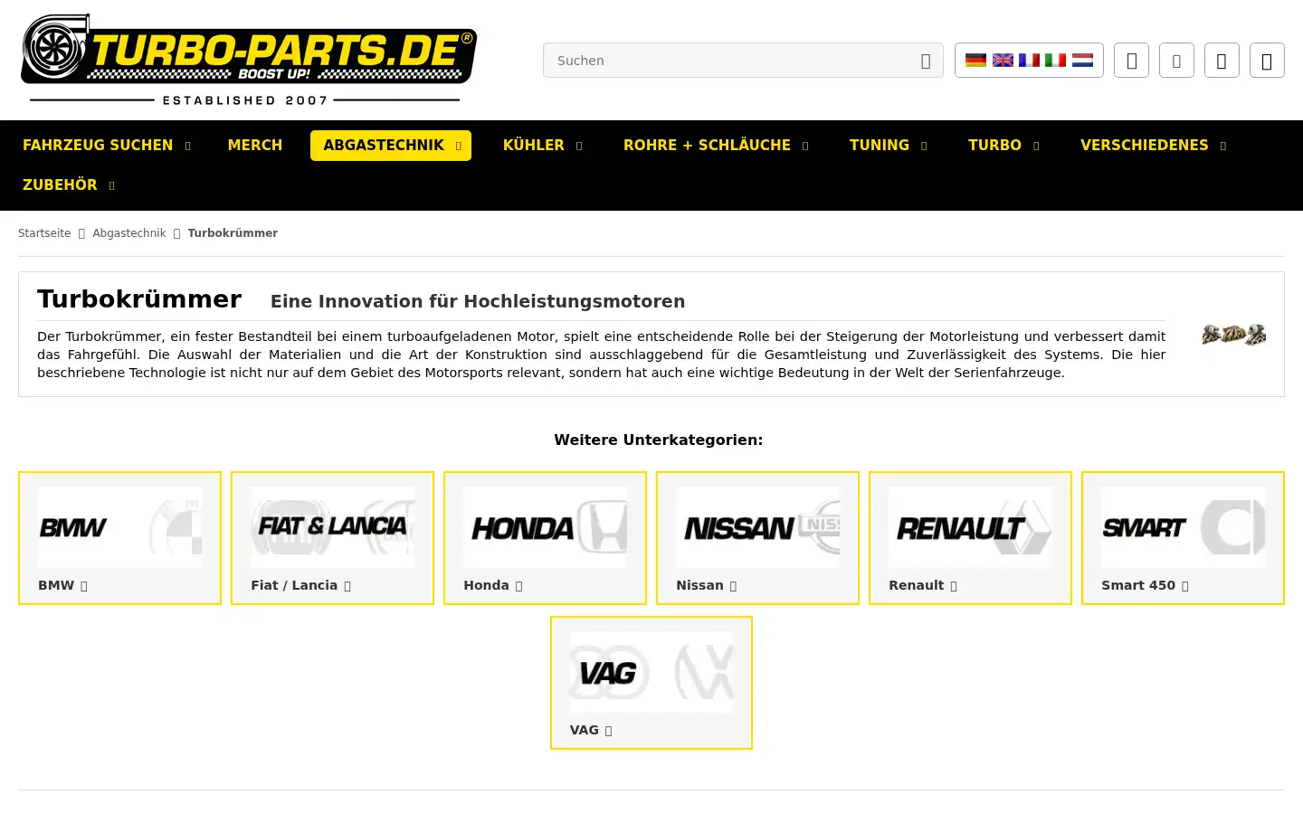 Screenshot of turbo-parts.de