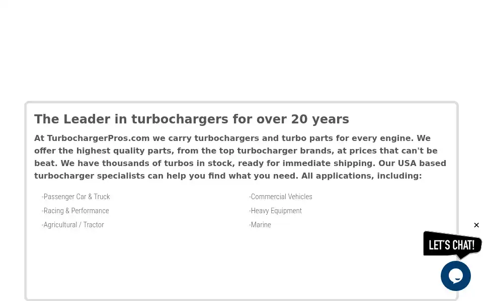 Screenshot of turbochargerpros.com