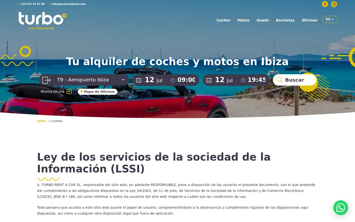 Screenshot of turborentacar.com