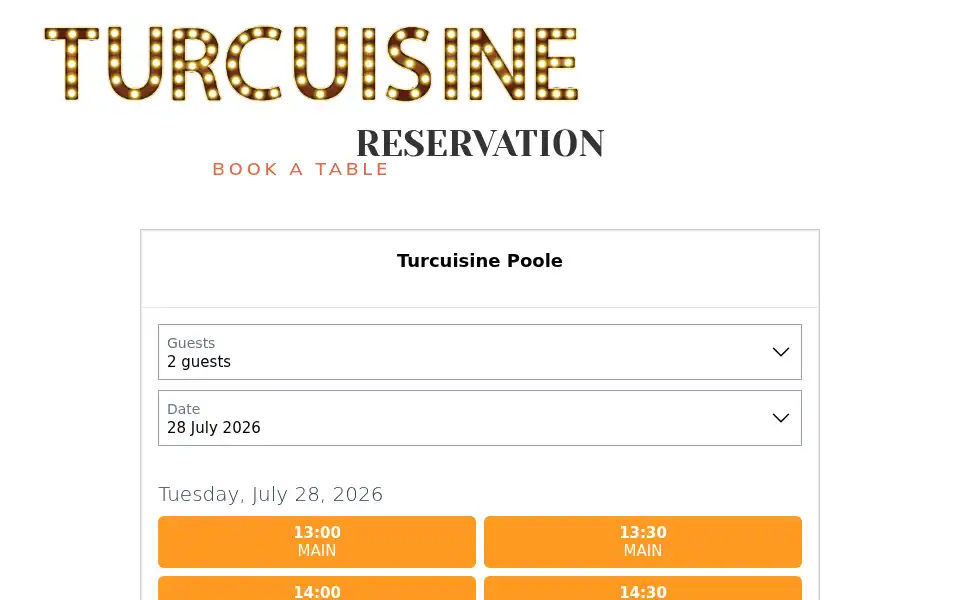 Screenshot of turcuisinepoole.co.uk