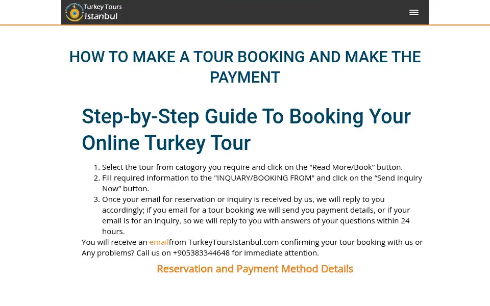 Screenshot of turkeytoursistanbul.com