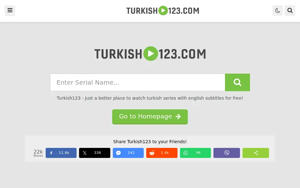 Screenshot of turkish123.com