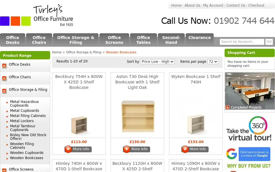 Screenshot of turleysofficefurniture.co.uk