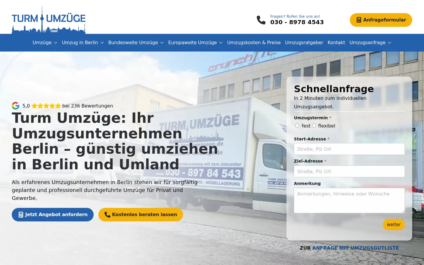 Screenshot of turm-umzuege.de