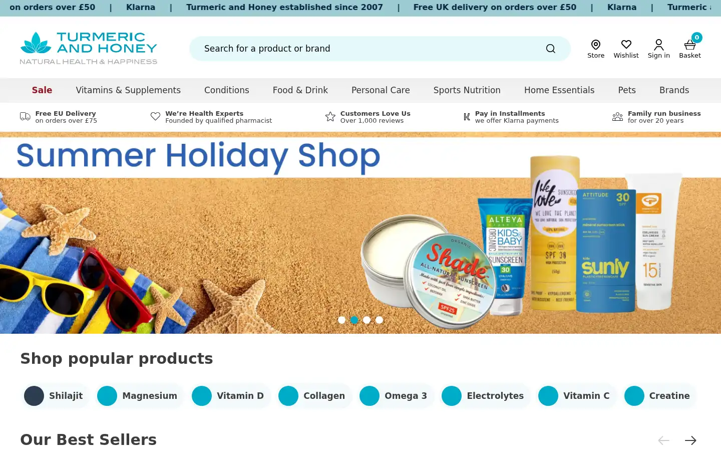 Screenshot of turmericandhoney.co.uk