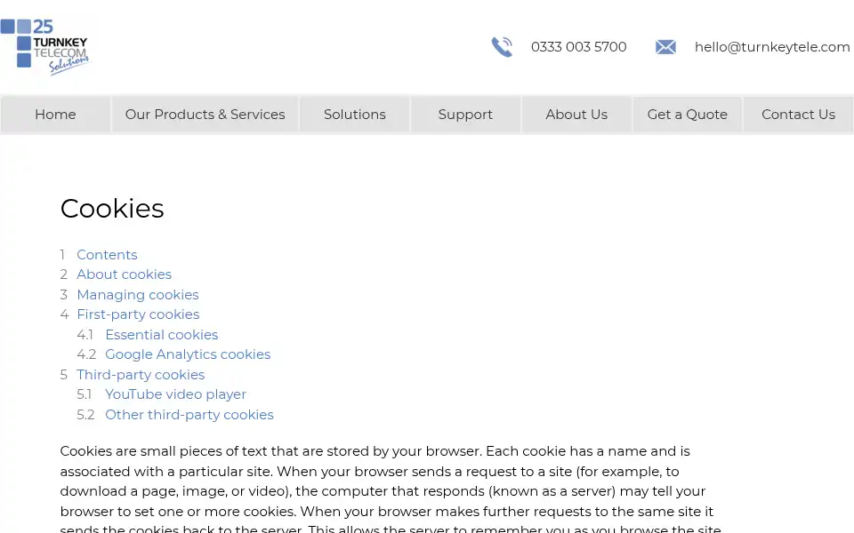 Screenshot of turnkeytele.com