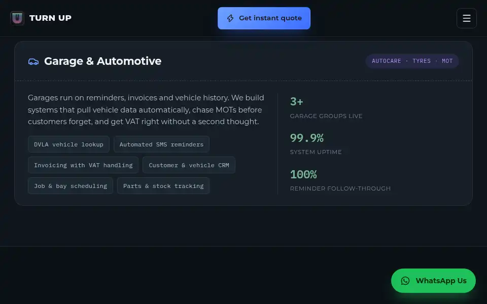 Screenshot of turnupagency.co.uk