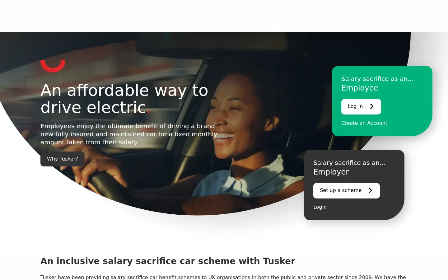 Screenshot of tuskercars.com