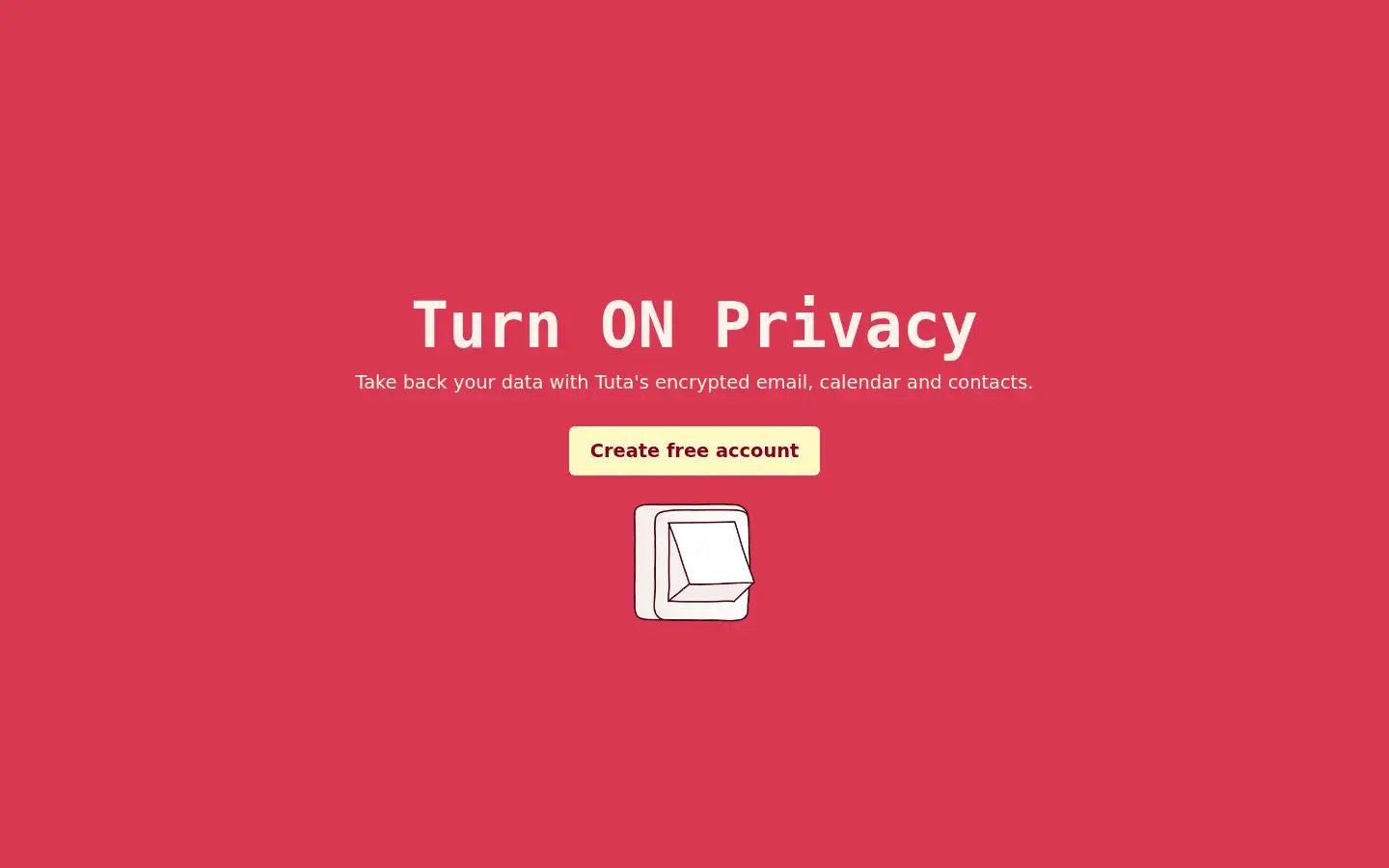 Screenshot of tutanota.com