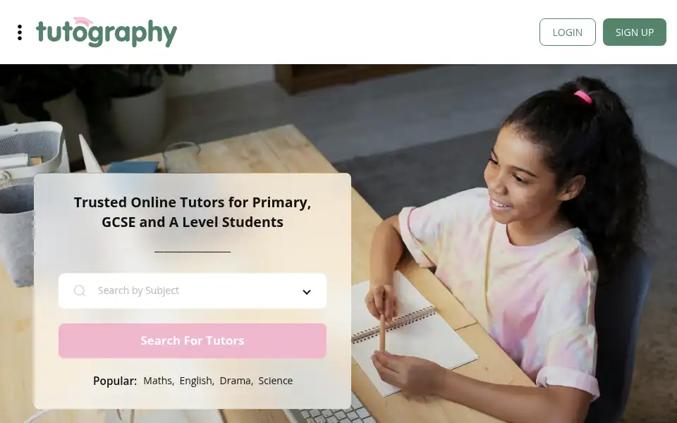 Screenshot of tutography.co.uk
