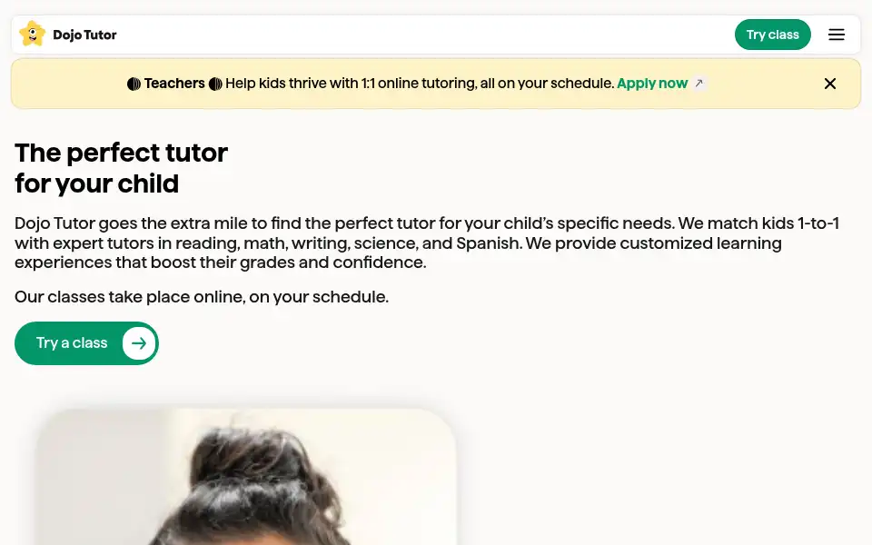 Screenshot of tutor.classdojo.com