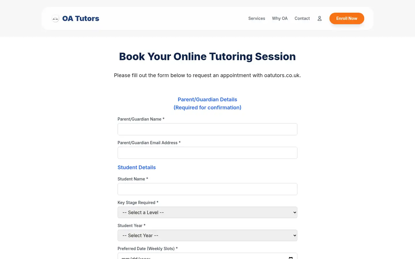 Screenshot of tutor.olaarowolo.com