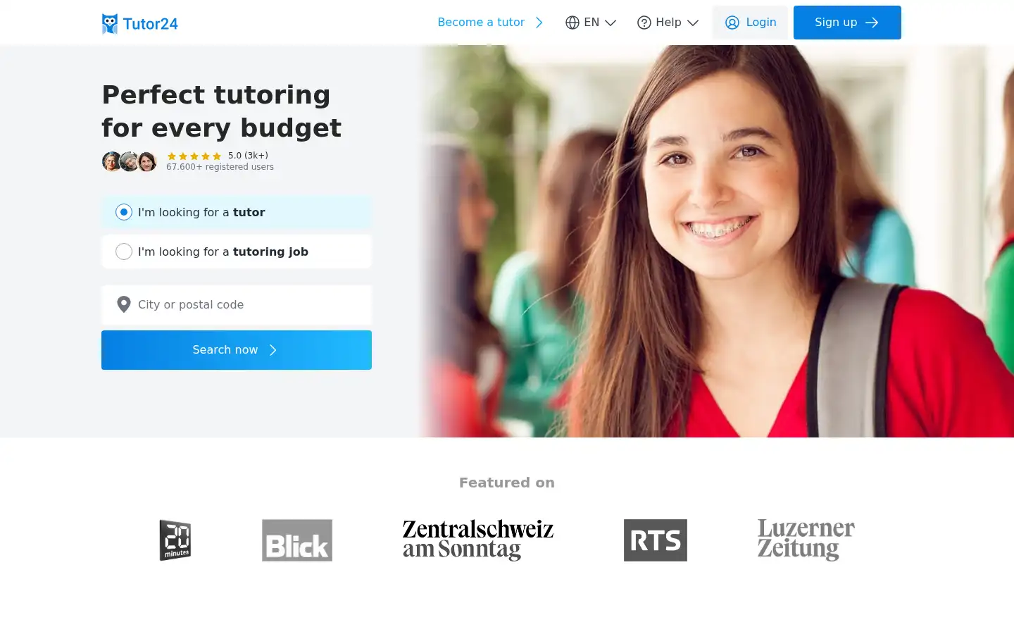 Screenshot of tutor24.ch