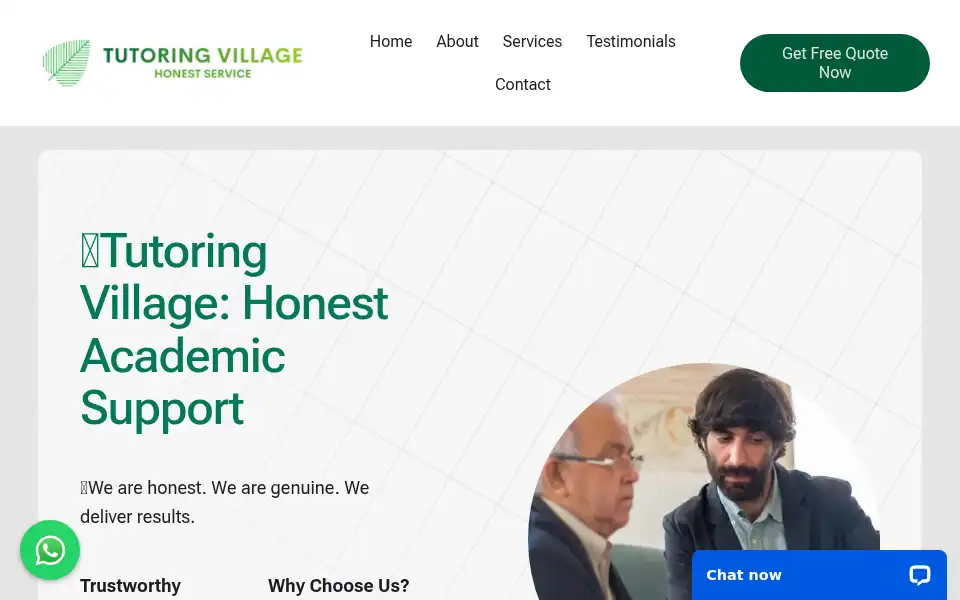 Screenshot of tutoringvillage.com