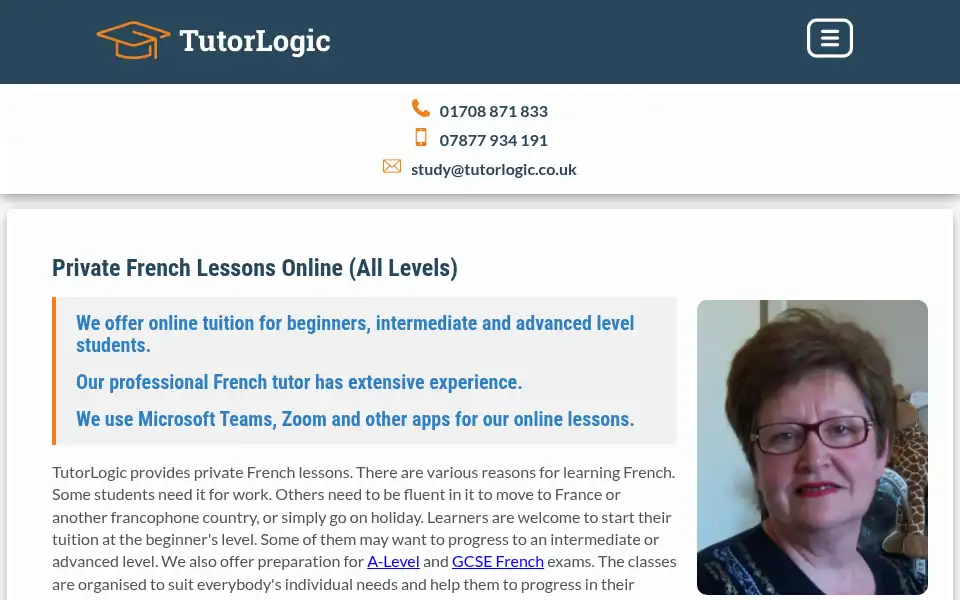 Screenshot of tutorlogic.co.uk