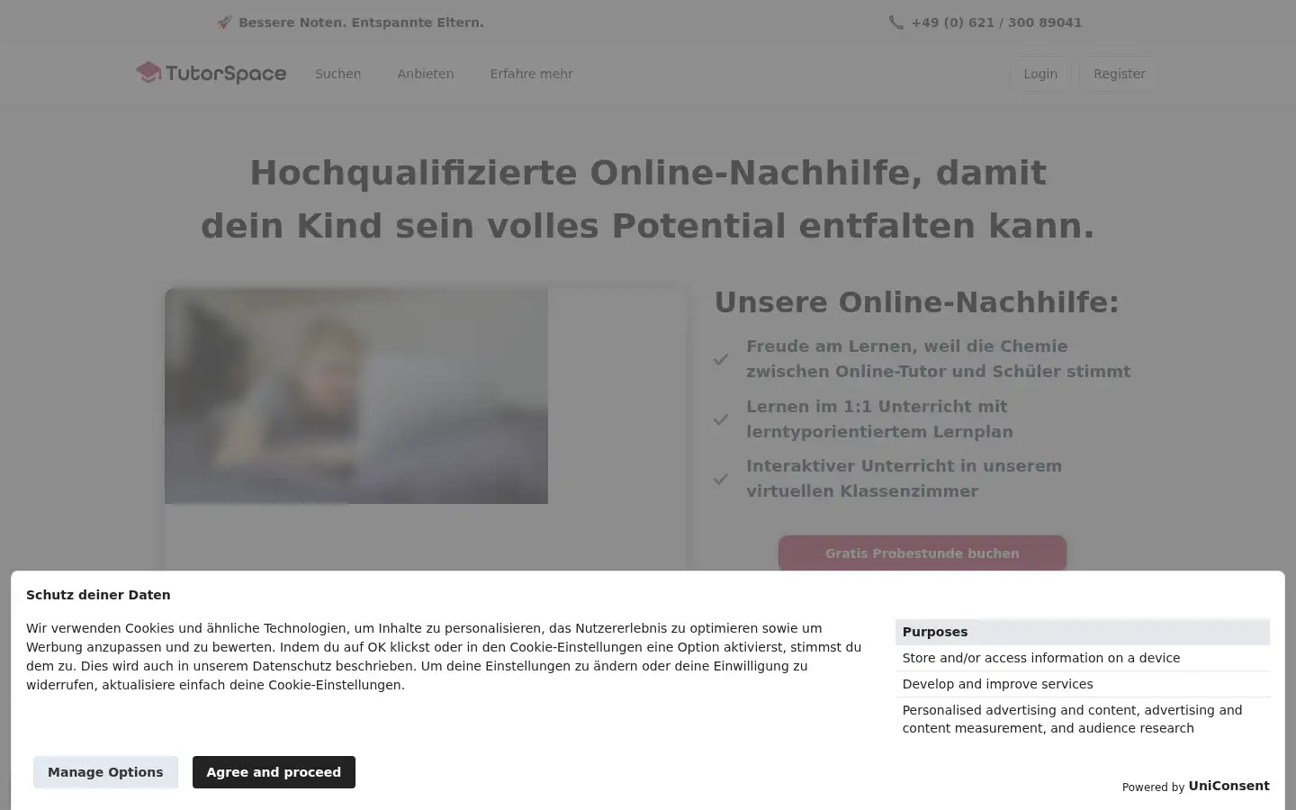 Screenshot of tutorspace.de