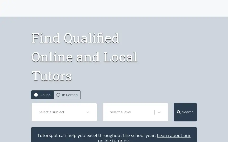Screenshot of tutorspot.co.uk