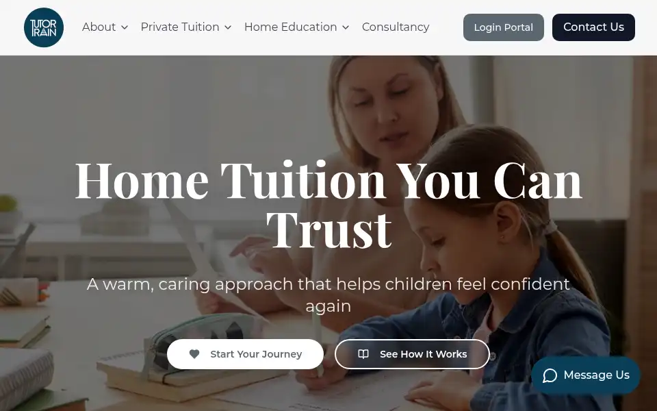 Screenshot of tutortrain.co.uk
