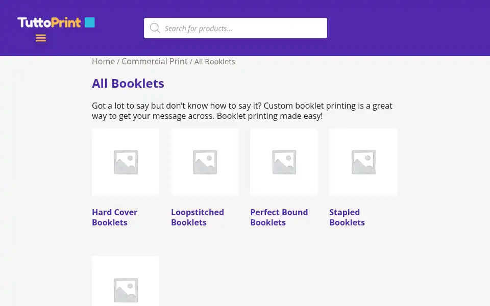 Screenshot of tuttoprint.co.uk