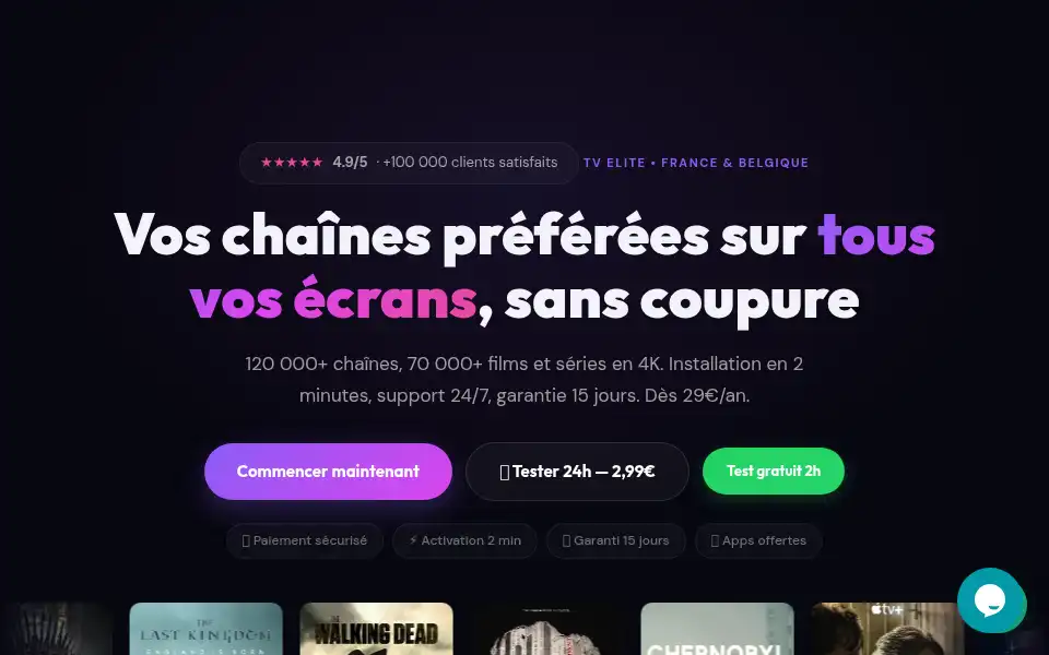 Screenshot of tv-elite.com