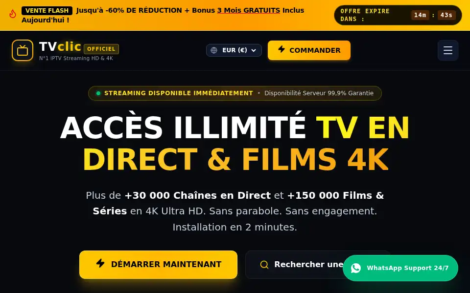 Screenshot of tvclic.com