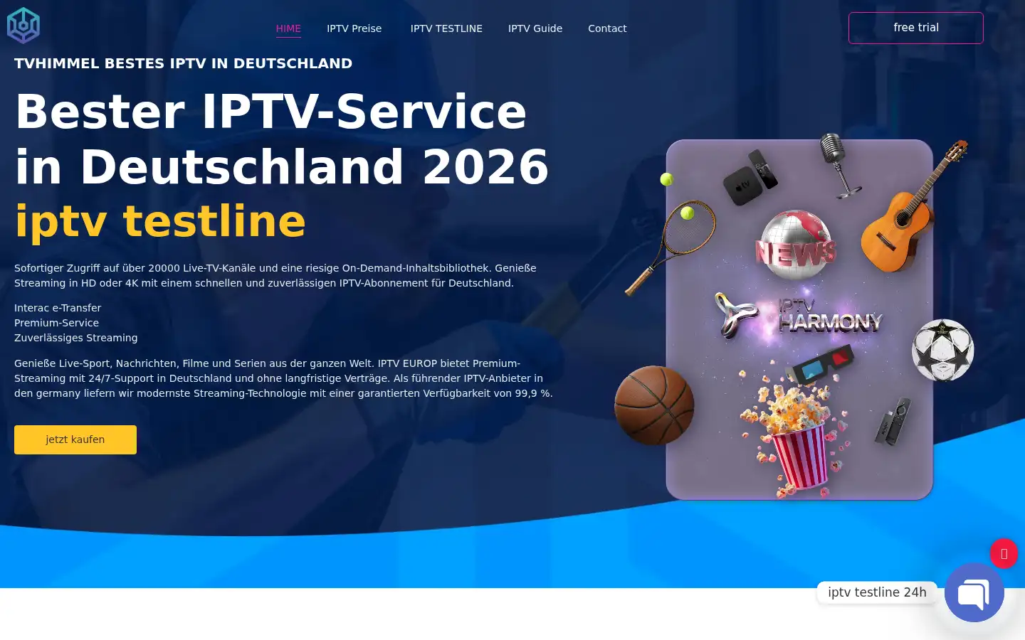 Screenshot of tvhimmel.de
