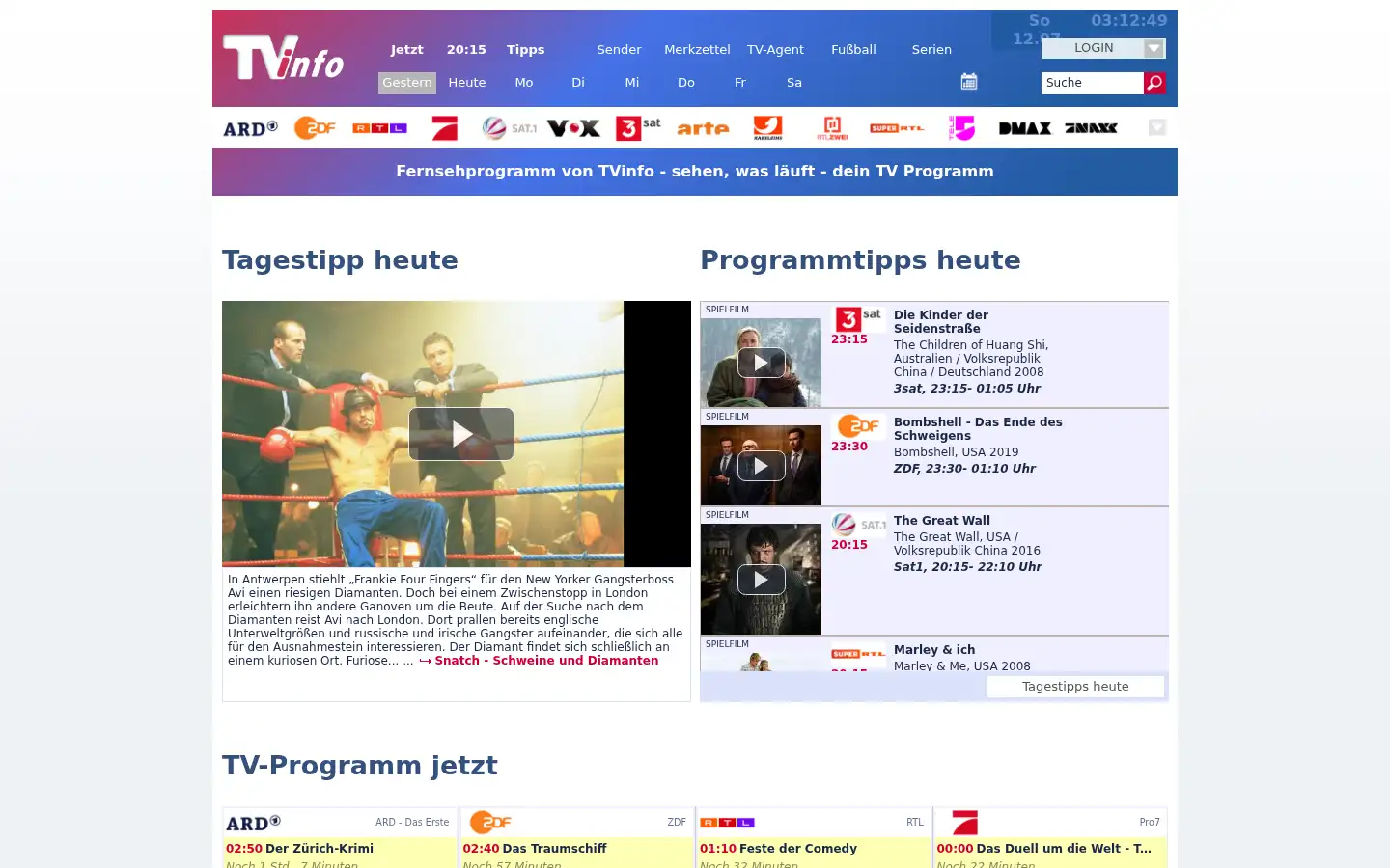 Screenshot of tvinfo.de