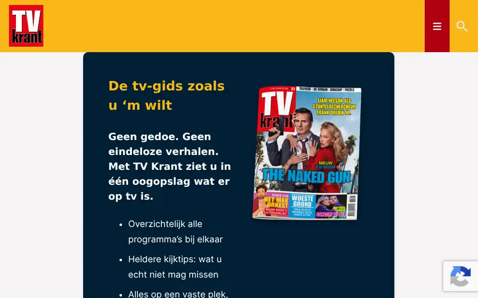 Screenshot of tvkrant.nl
