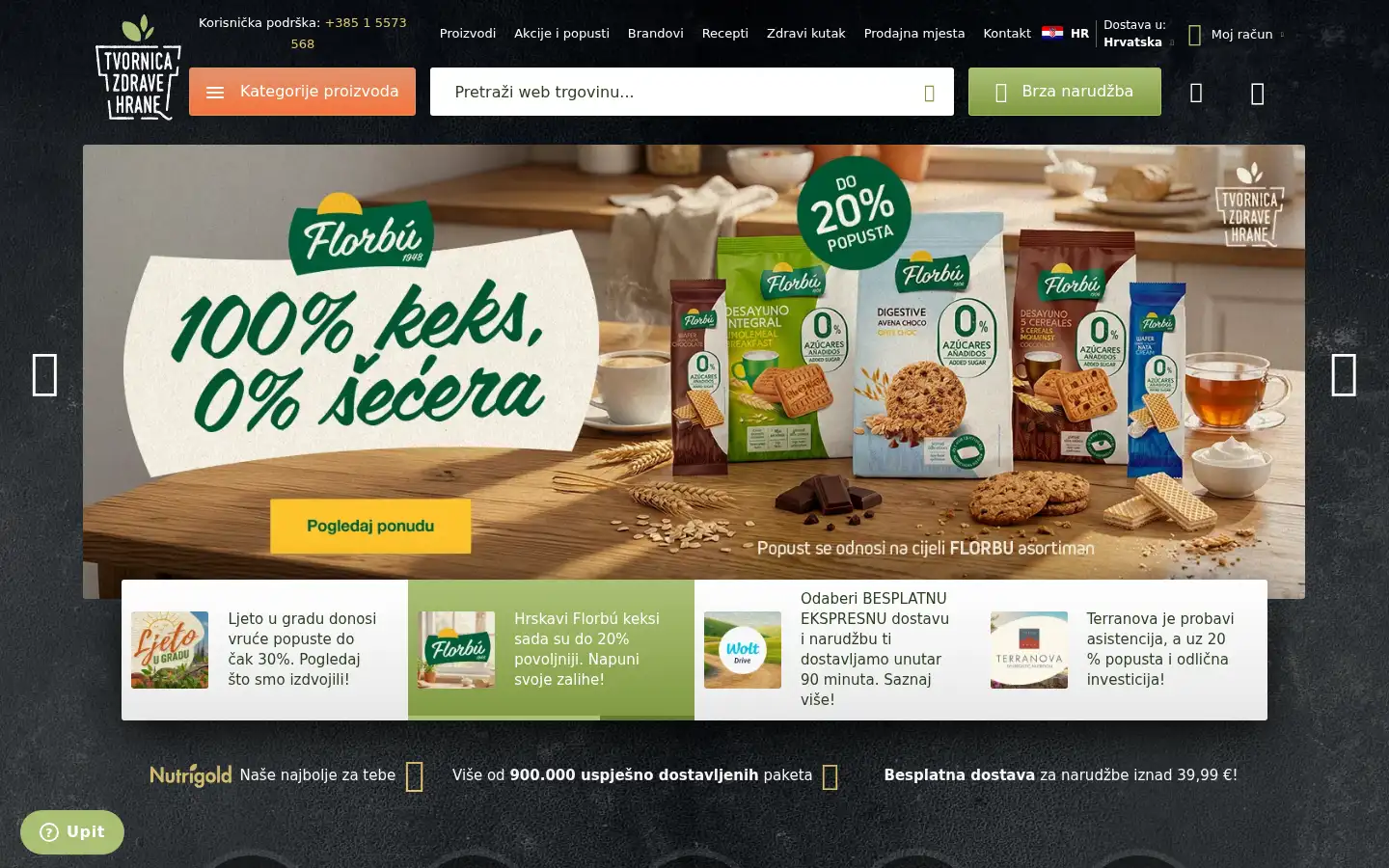 Screenshot of tvornicazdravehrane.com
