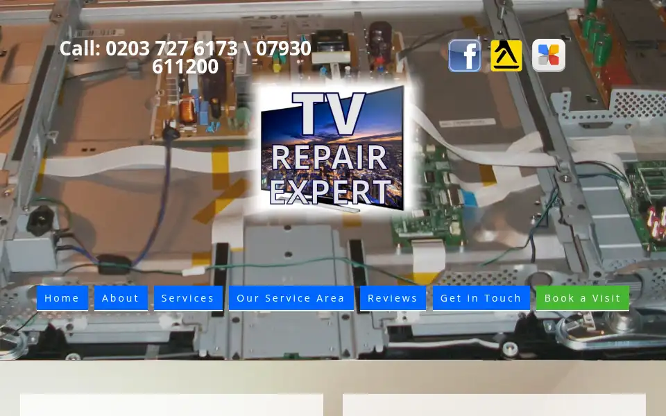Screenshot of tvrepairexpert.com