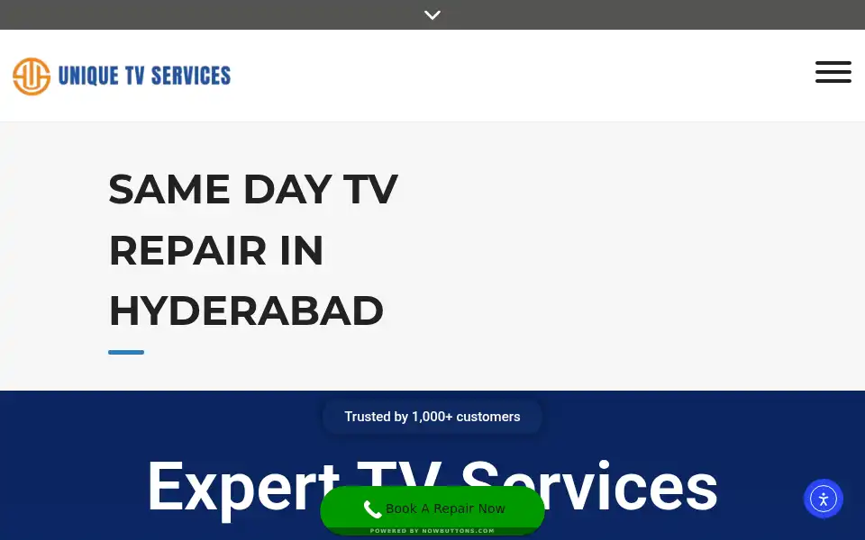 Screenshot of tvrepairservice.co.in