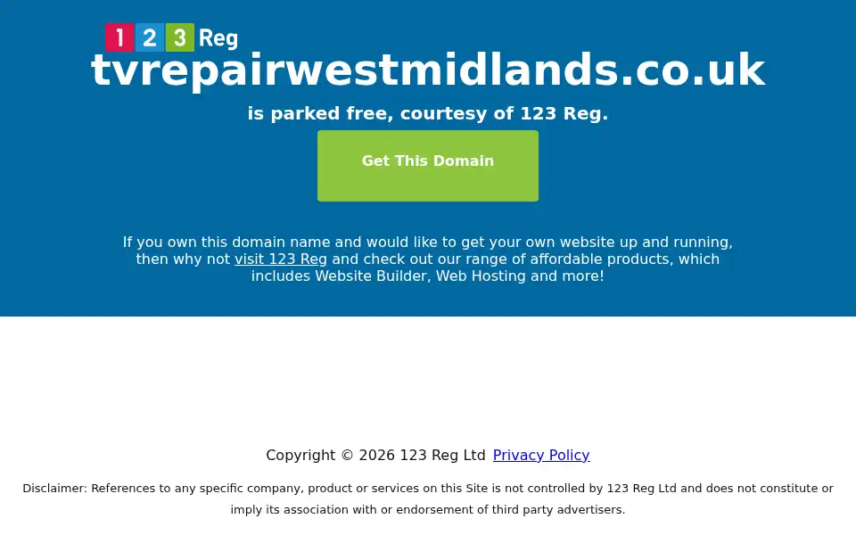 Screenshot of tvrepairwestmidlands.co.uk