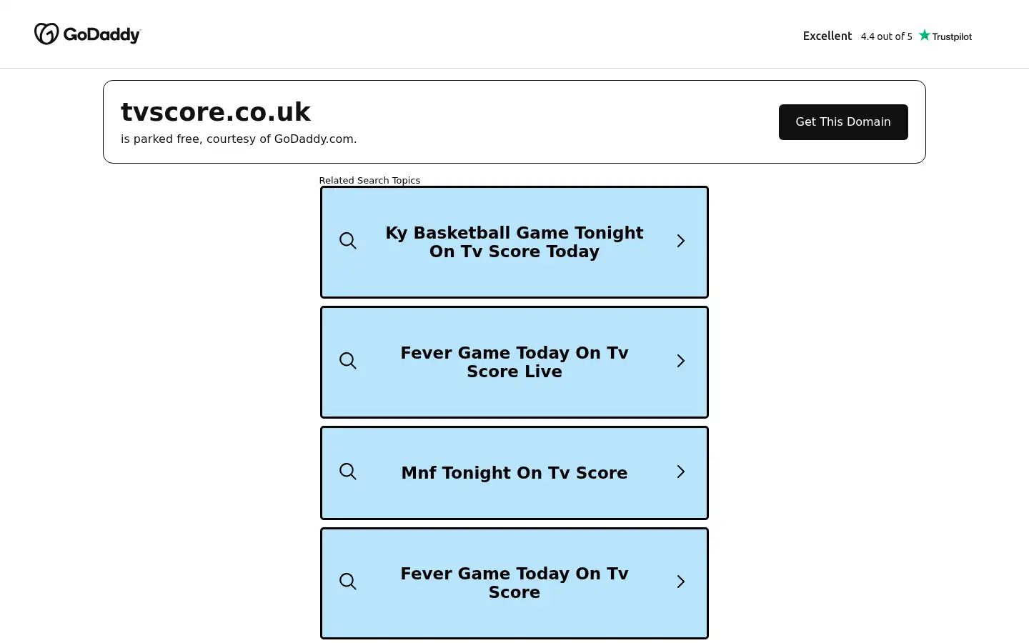 Screenshot of tvscore.co.uk