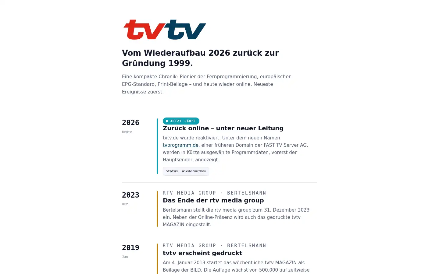 Screenshot of tvtv.de