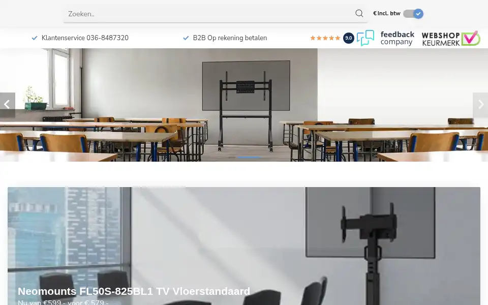 Screenshot of tvvloerstandaardshop.nl