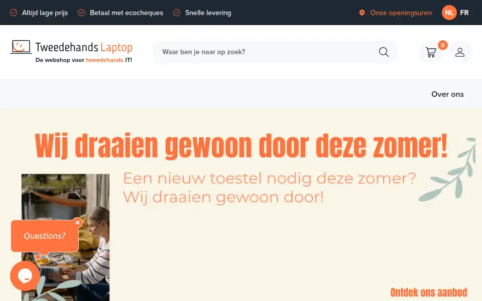 Screenshot of tweedehandslaptop.com