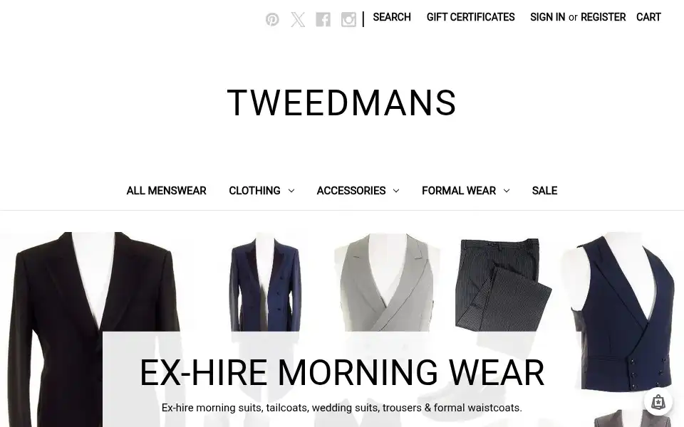 Screenshot of tweedmans.co.uk