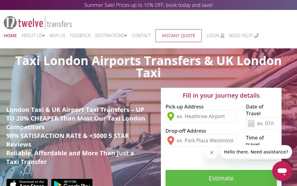 Screenshot of twelvetransfers.co.uk