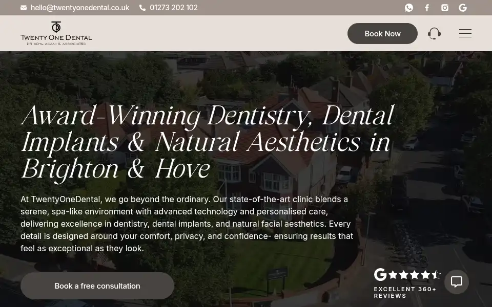 Screenshot of twentyonedental.co.uk