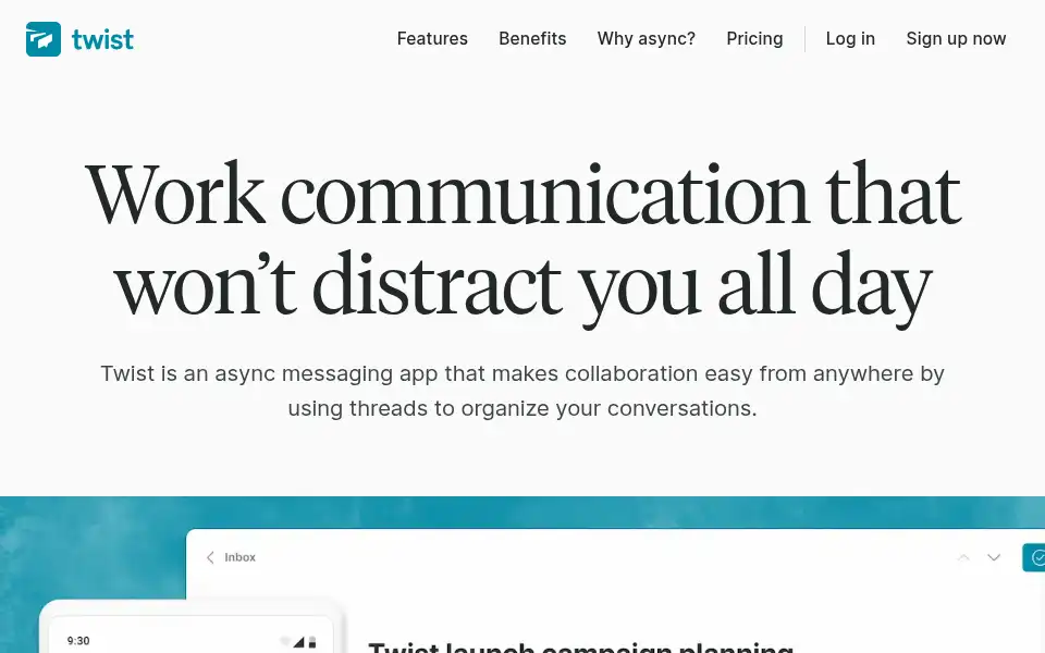 Screenshot of twist.com