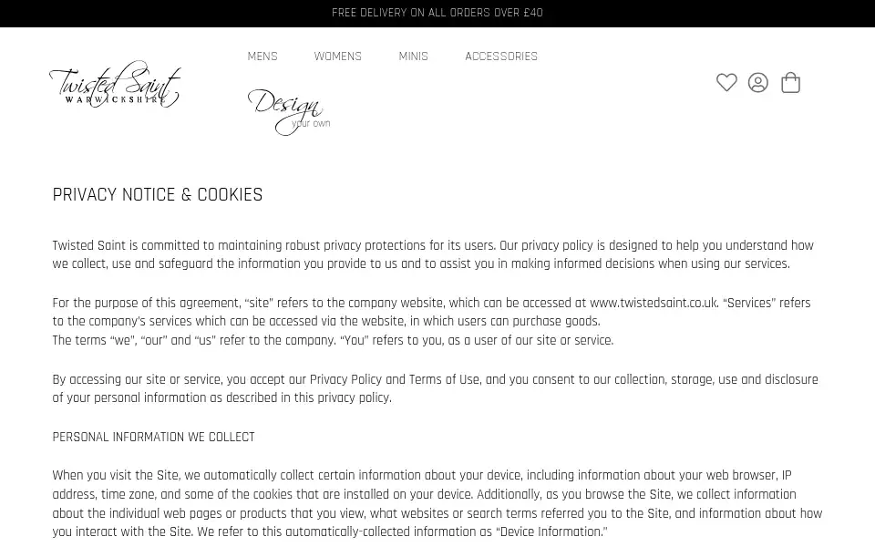 Screenshot of twistedsaint.co.uk