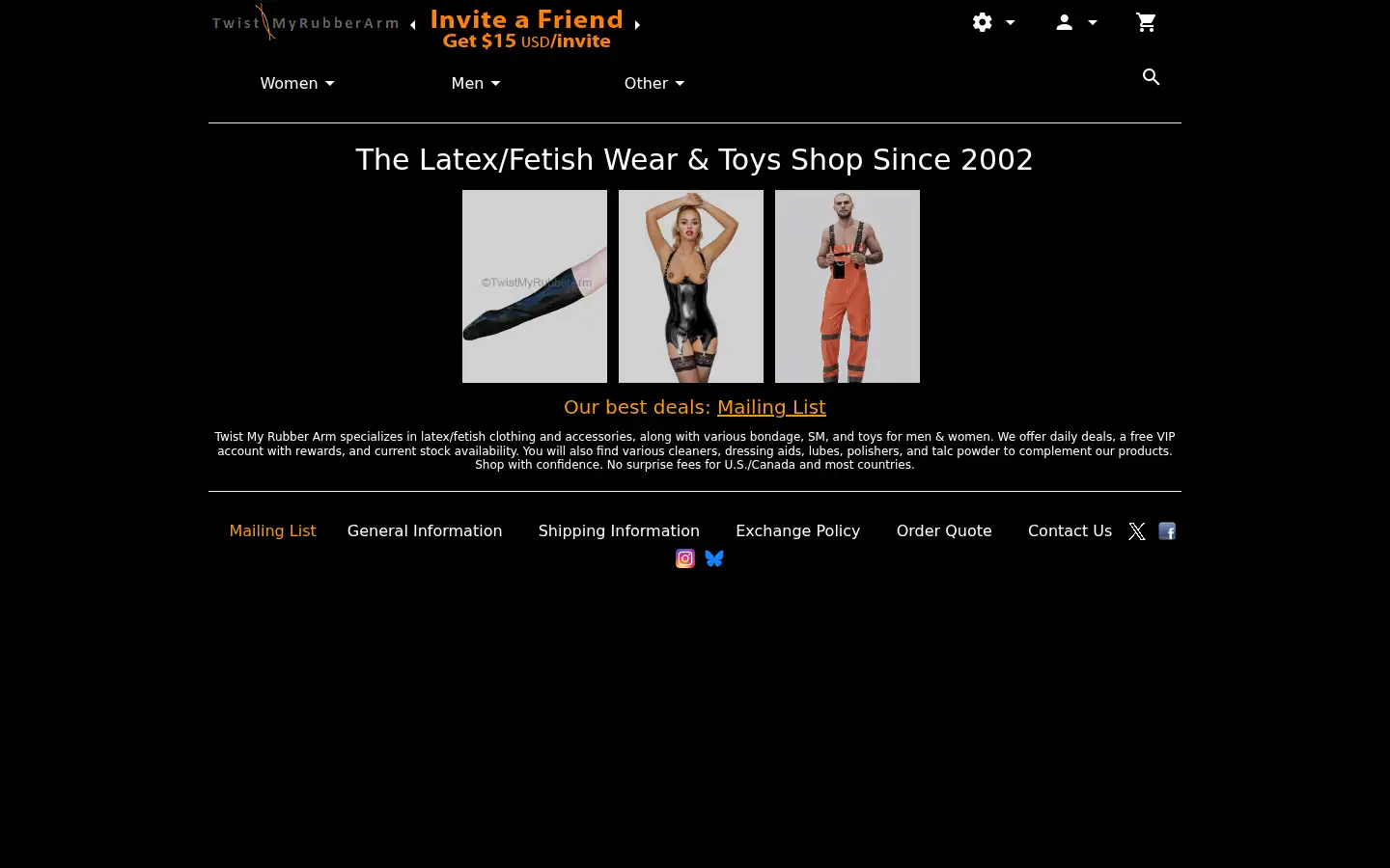 Screenshot of twistmyrubberarm.com